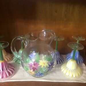 7 piece hand painted margarita set